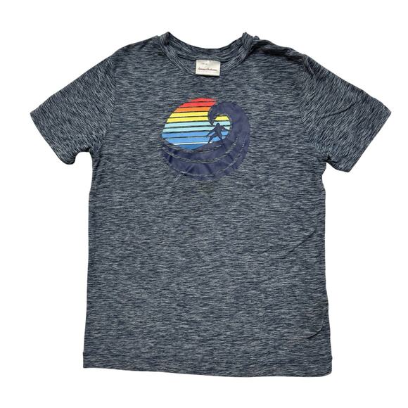 HANNA ANDERSSON Sporty Rainbow Surfer Short Sleeve Blue Tee Size 6-7 120 *READ* - Picture 1 of 5